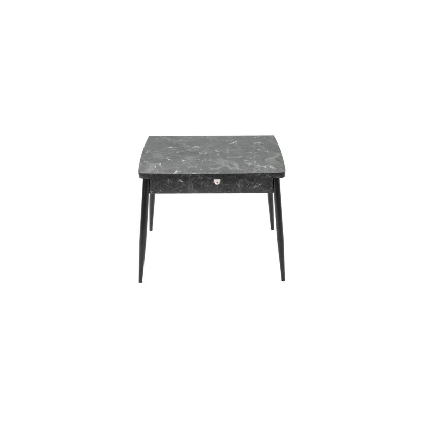 Set masa T669, neagra, 135x70x75 cm cu 4 scaune c669, negre, 44x45x95 cm