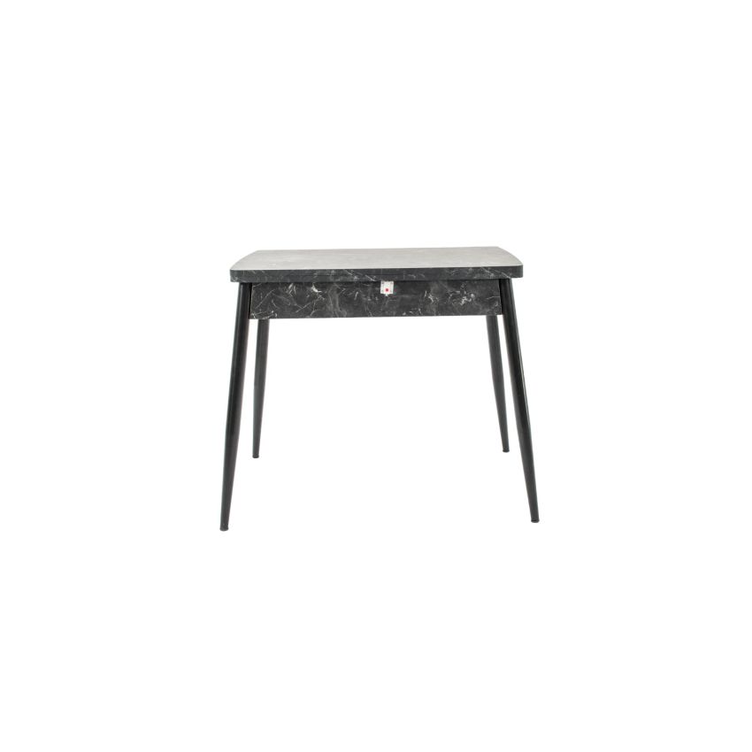 Set masa T669, neagra, 135x70x75 cm cu 4 scaune c669, negre, 44x45x95 cm