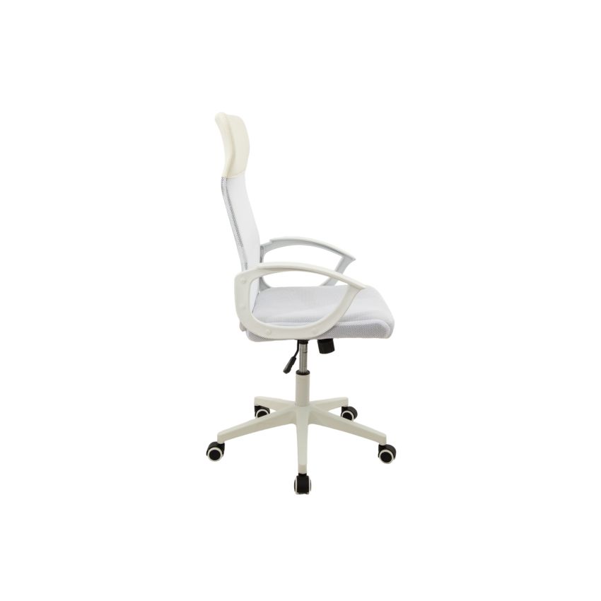 Scaun birou S-191, 116x45x49 cm, Alb, Material Textil