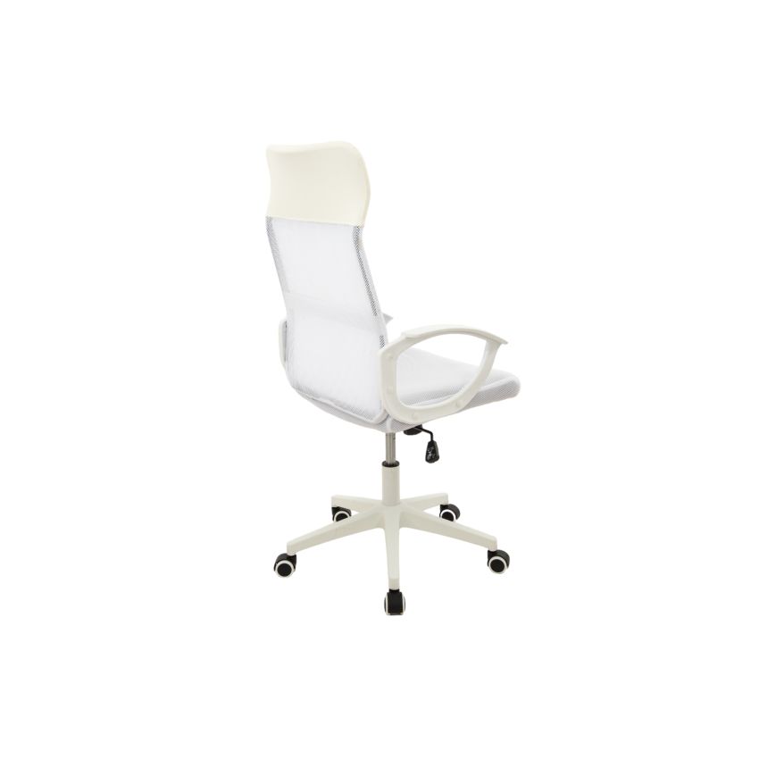 Scaun birou S-191, 116x45x49 cm, Alb, Material Textil