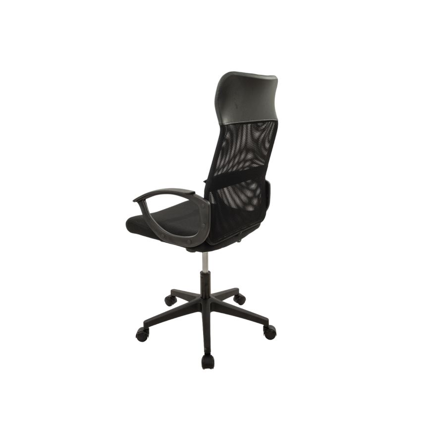Scaun birou S-192, 116x45x49 cm, Negru, Material Textil