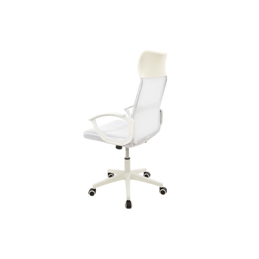Scaun birou S-191, 116x45x49 cm, Alb, Material Textil