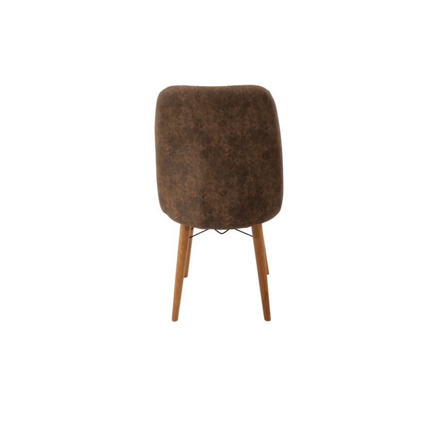 Scaun din lemn masiv, tapitat, 46x94x47 cm, Begonia, Cappucino, 05