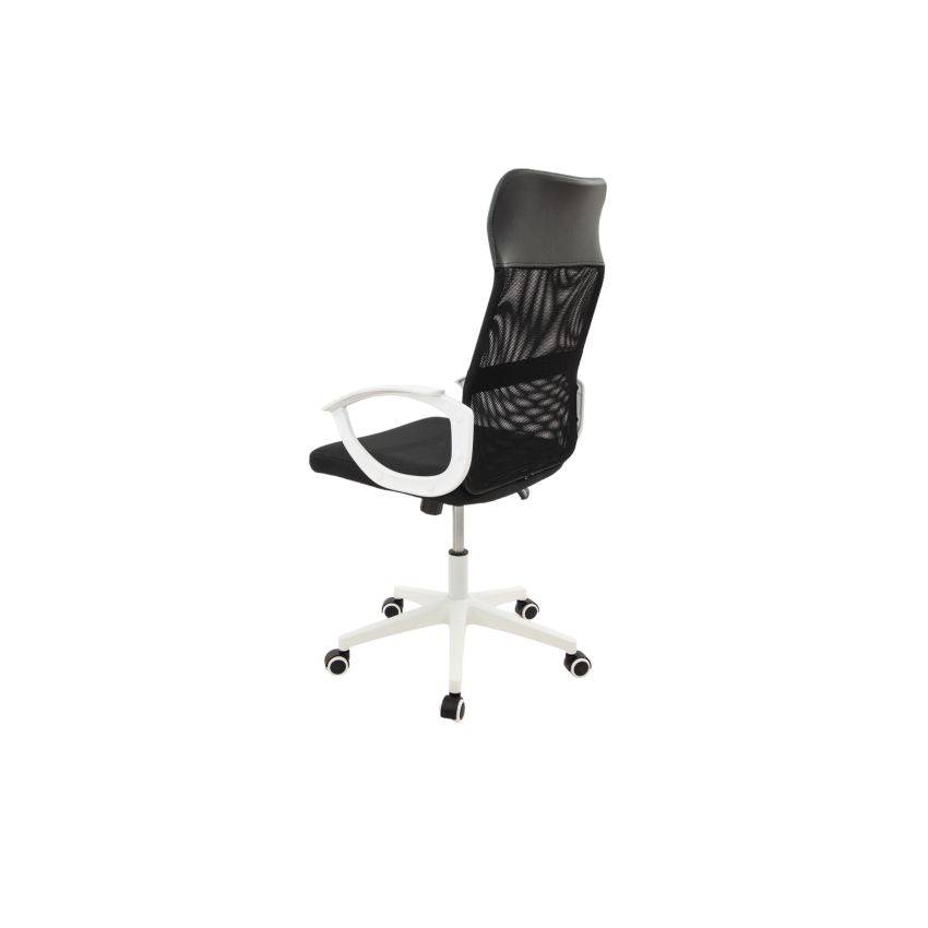 Scaun birou S-191, 116x45x49 cm, Negru, Material Textil