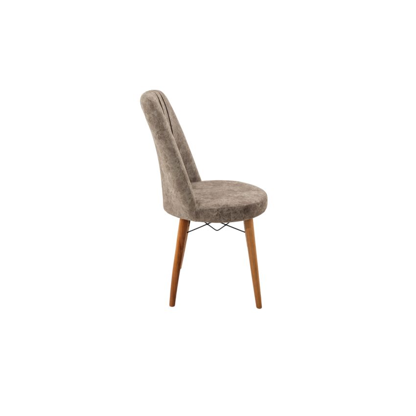 Scaun din lemn masiv, tapitat, 46x94x47 cm, Sardinia, Gri deschis, 23