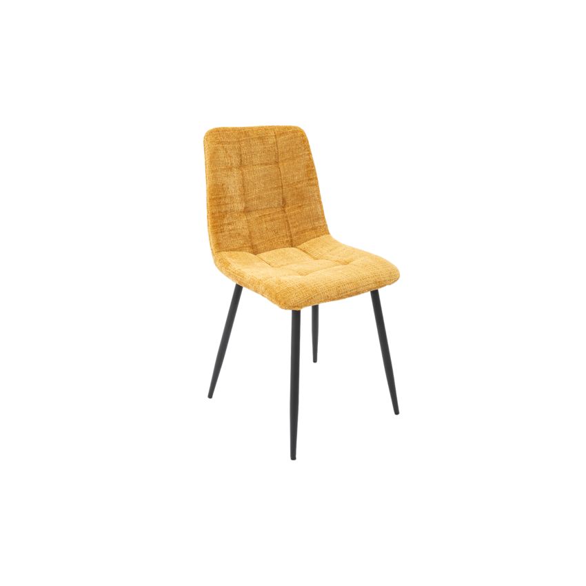 Set 4 scaune bucatarie Tapitat S-208, Stofa, Galben