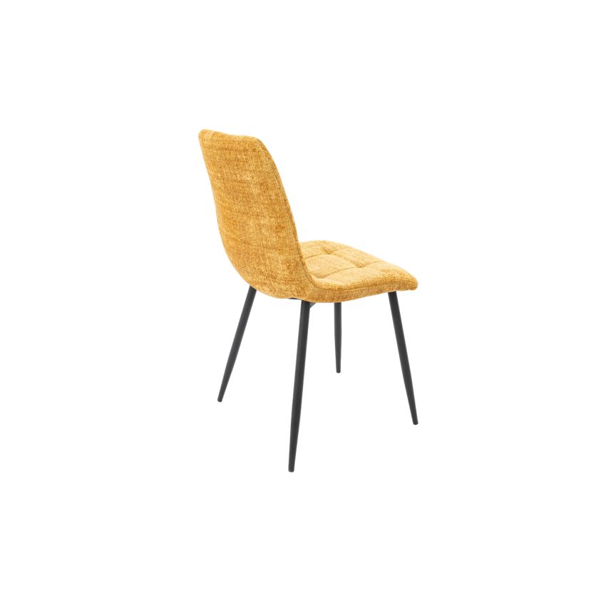 Set 4 scaune bucatarie Tapitat S-208, Stofa, Galben