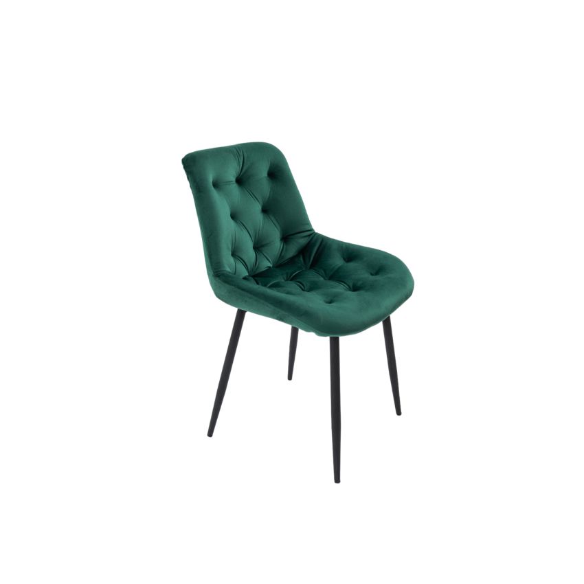 Set 4 scaune bucatarie tapitat S-212, Stofa, Verde