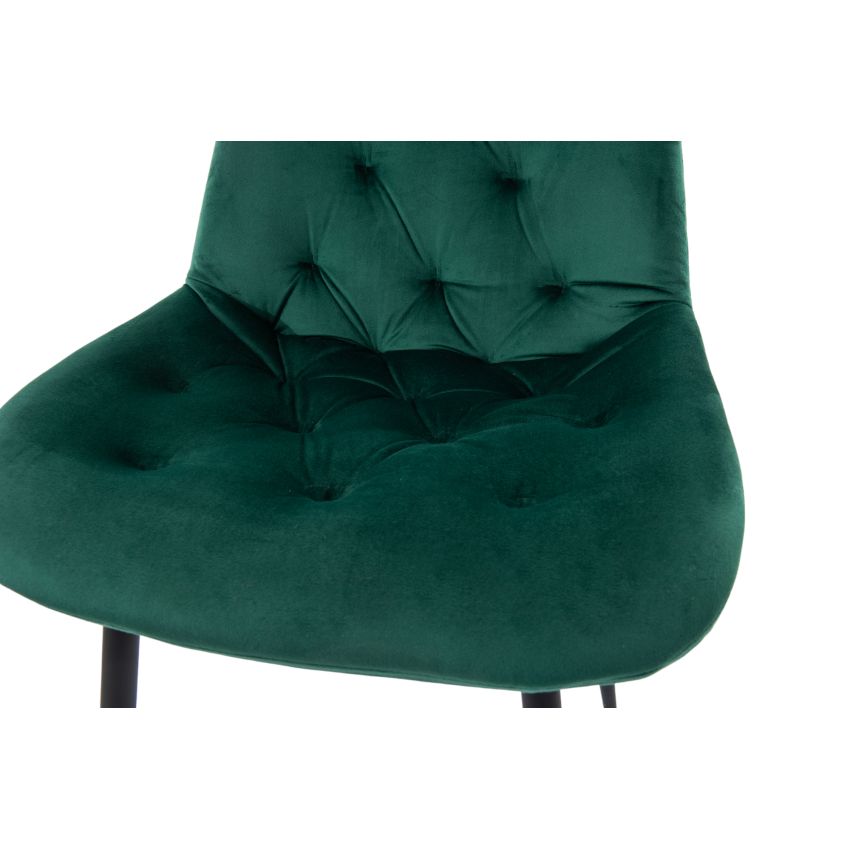 Set 4 scaune bucatarie tapitat S-212, Stofa, Verde