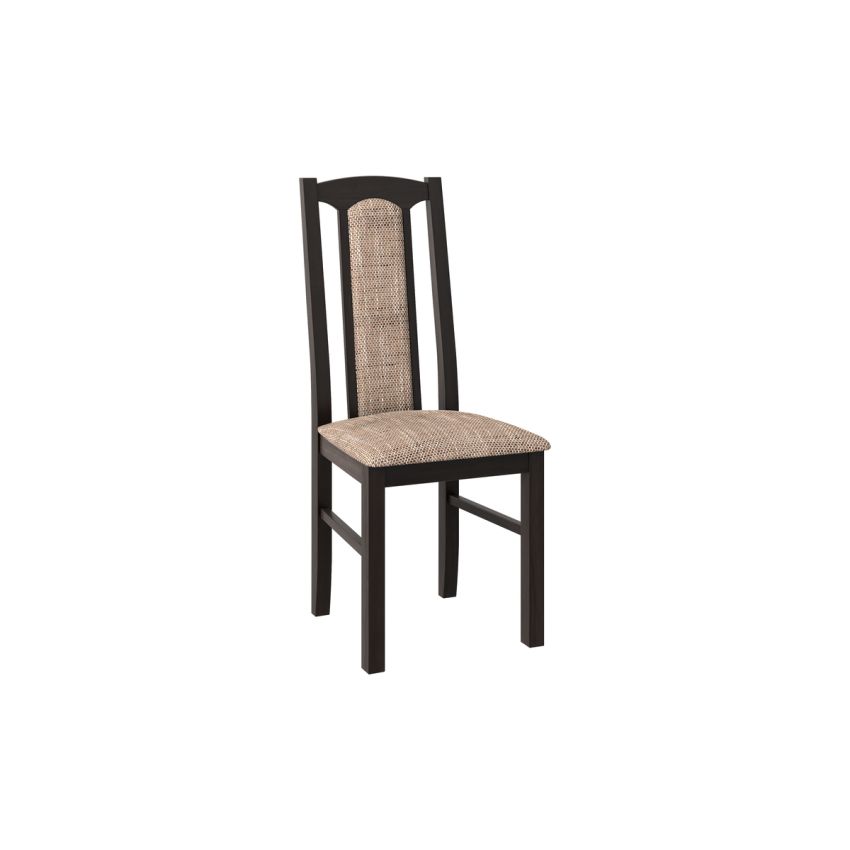 Set masa extensibila Kan 100x135 cm, lemn masiv, culoare wenge, blat din mdf cu 4 scaune tapitate S-37 Boss7 w2, stofa