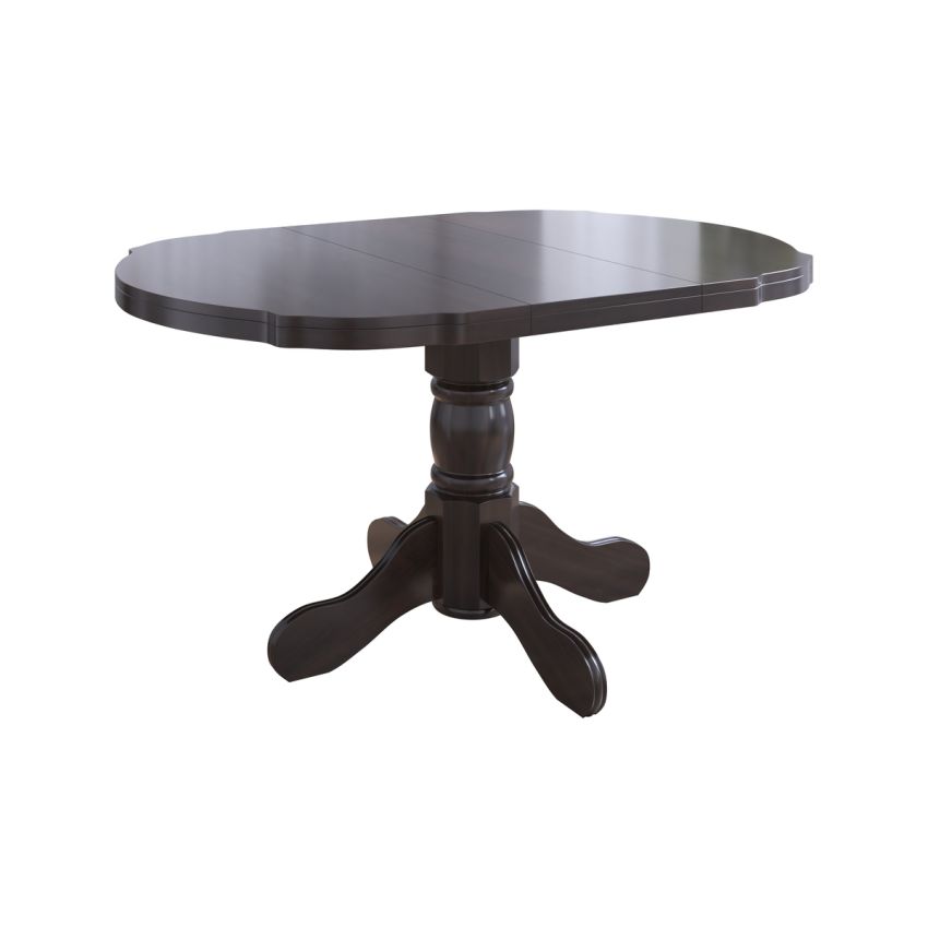 Set masa extensibila Kan 100x135 cm, lemn masiv, culoare wenge, blat din mdf cu 4 scaune tapitate S-37 Boss7 w2, stofa