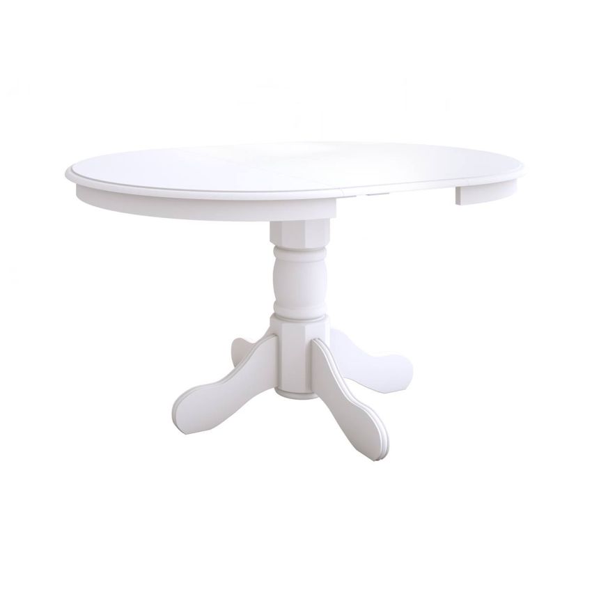 Masa extensibila Ama 100x130, lemn masiv, culoare Alb, blat din MDF