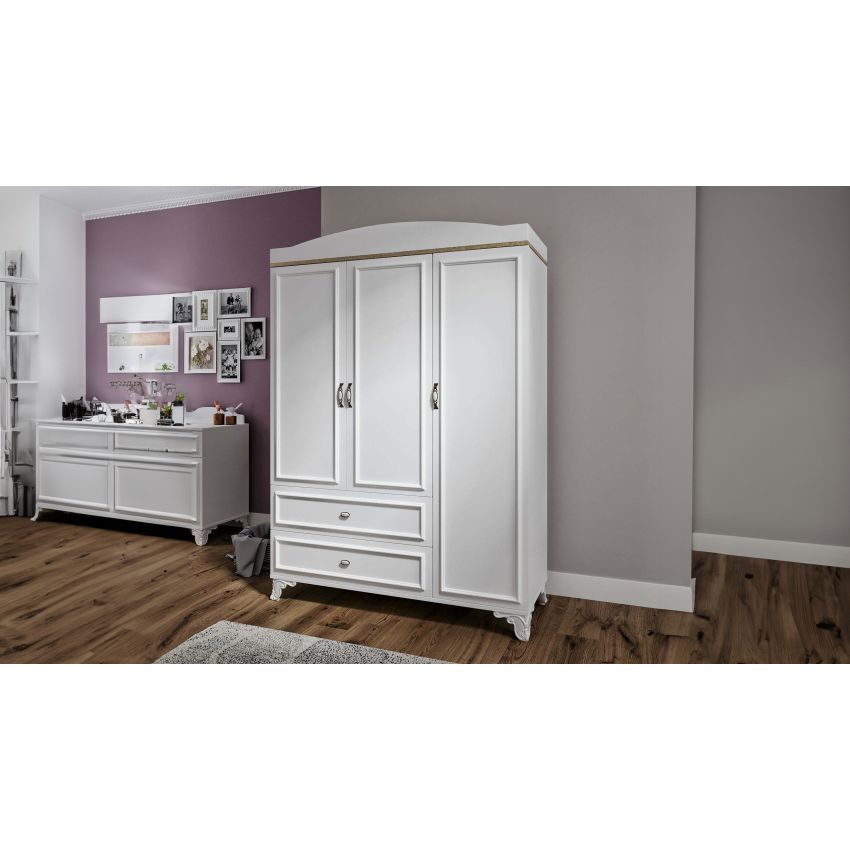 Dulap Lisa, Alb/Sonoma, 139x216x52 cm, mdf