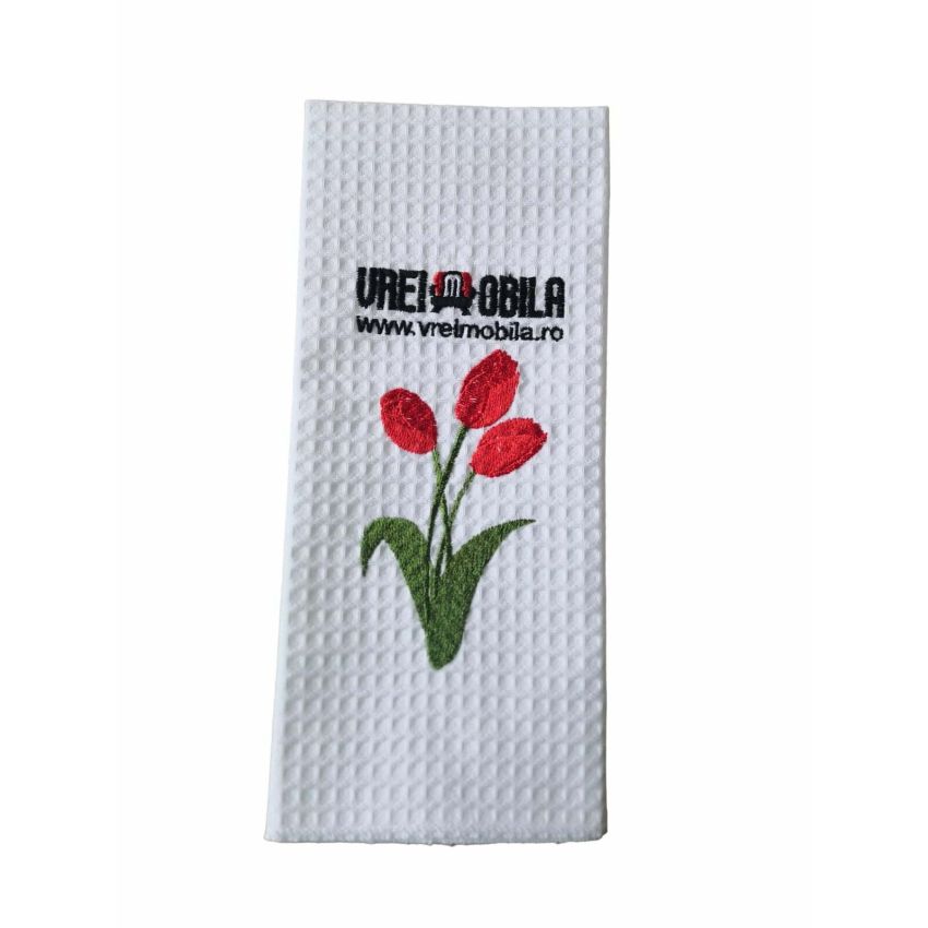 Set 2 prosoape bucatarie, model floral, 40x60 cm