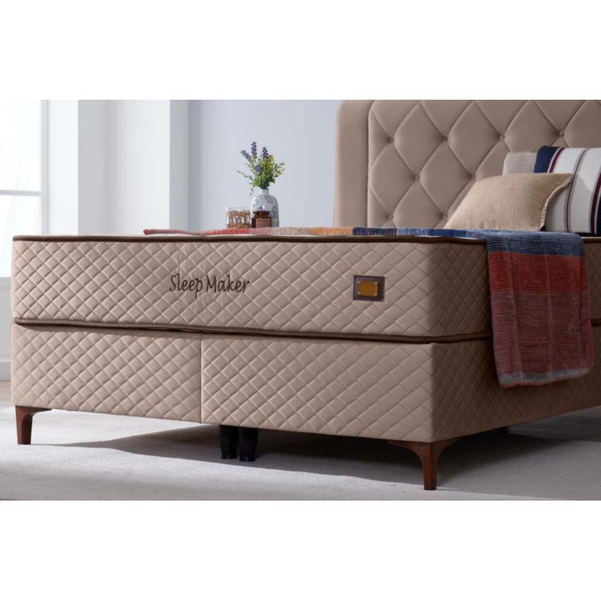 Pat Encanto 160 x 200 , tapitat, culoare cappuccino