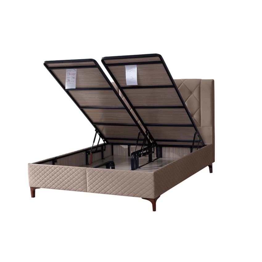Pat Encanto 160 x 200 , tapitat, culoare cappuccino