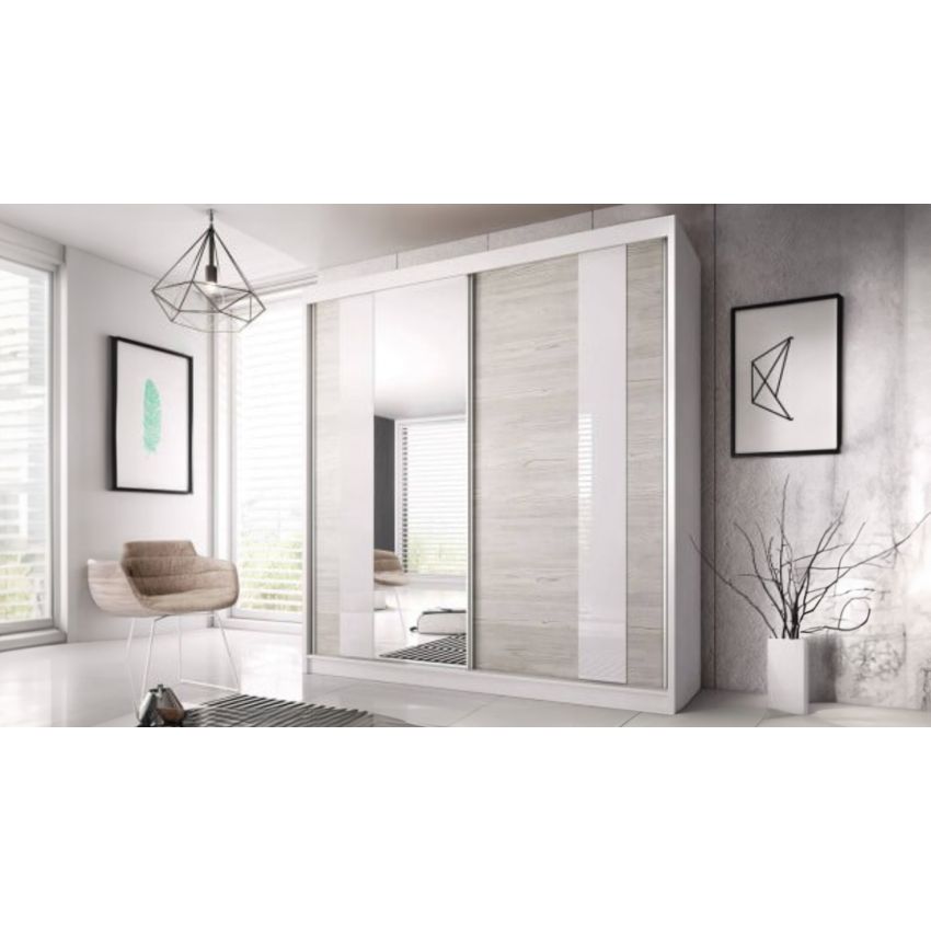 Dressing Ovidiu 32, 233x218x61 cm, culoare alb/gri