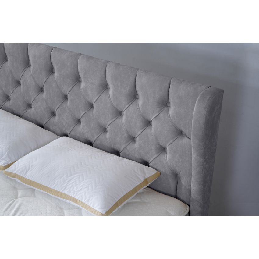 Pat Tessa 160 x 200 , tapitat, culoare gri deschis