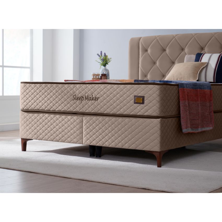 Pat Encanto 160 x 200 , tapitat, culoare cappuccino