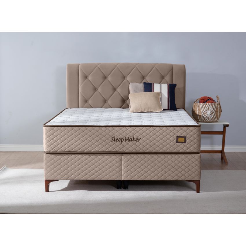 Pat Encanto 160 x 200 , tapitat, culoare cappuccino