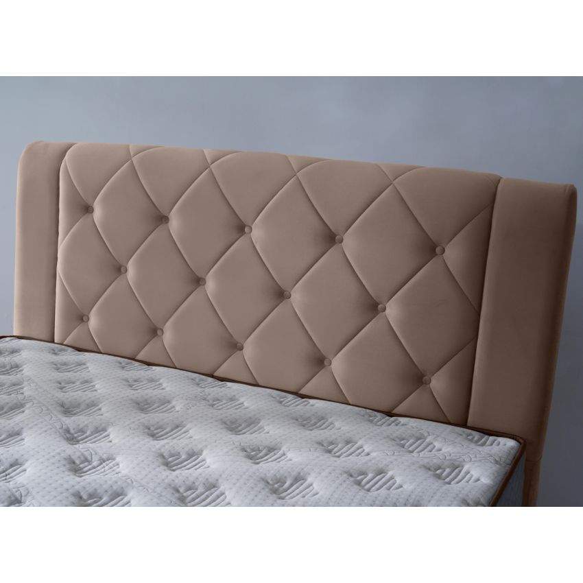 Pat Encanto 160 x 200 , tapitat, culoare cappuccino