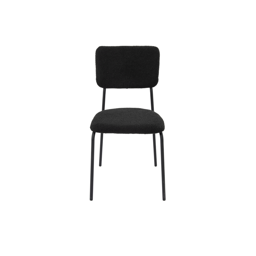 Set 2 scaune, tapitate cu stofa, s-209, negru