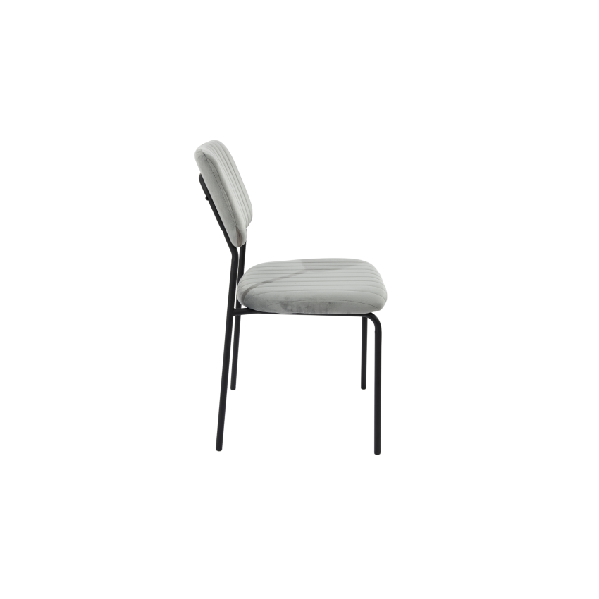 Set 4 Scaune bucatarie, tapitat cu stofa, s-211, gri