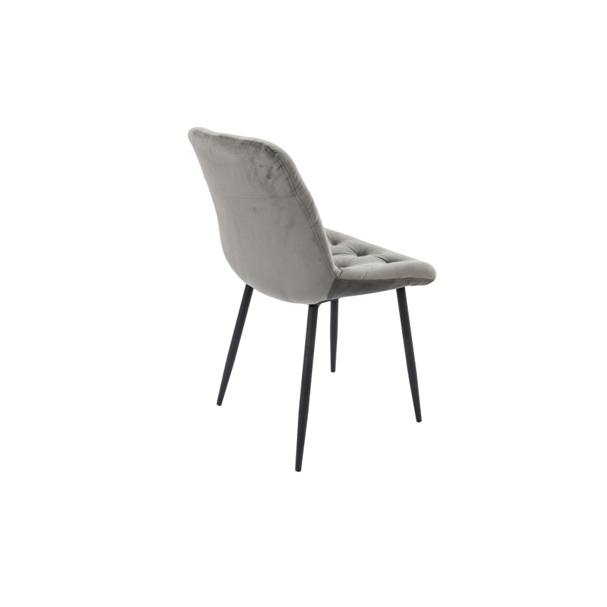 Set 2 Scaune Bucatarie Tapitat S-212, Stofa, Gri