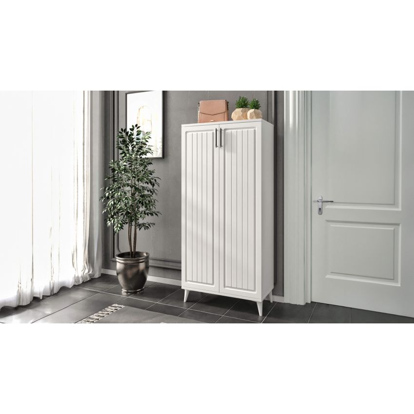 Pantofar Rose 7 alb, 70x153x36.5 cm, mdf