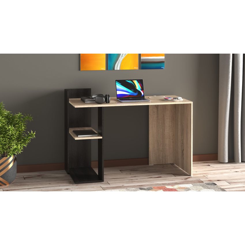 Birou Coral, sonoma / wenge, 122x56x75 cm