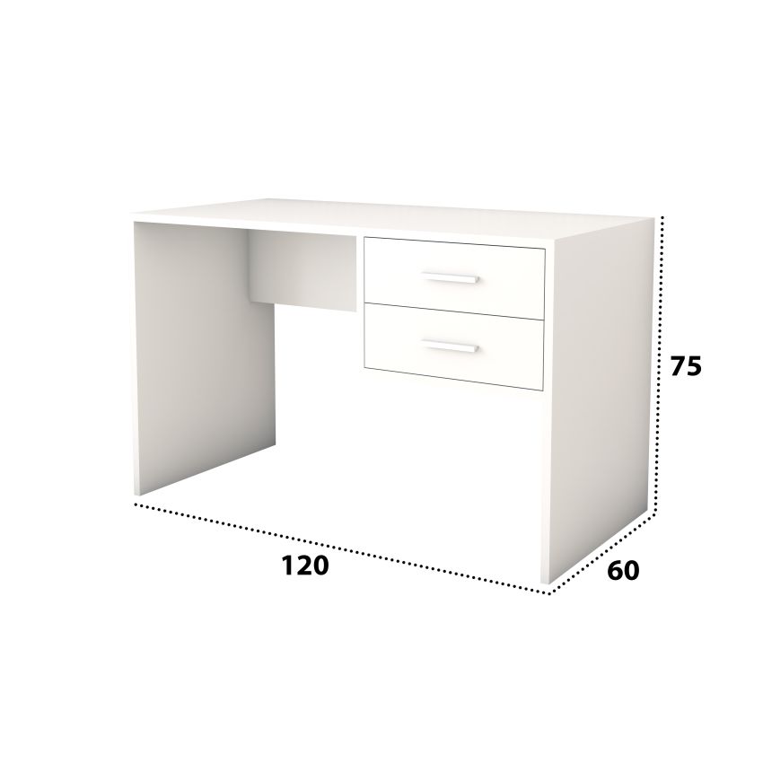 Birou Astana 1C, alb, 120x75x60 cm