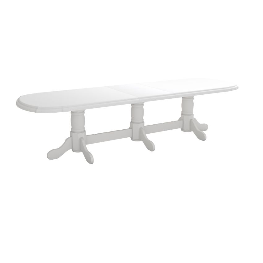 Masa extensibila 250-300x100 cm, Jork, lemn alb