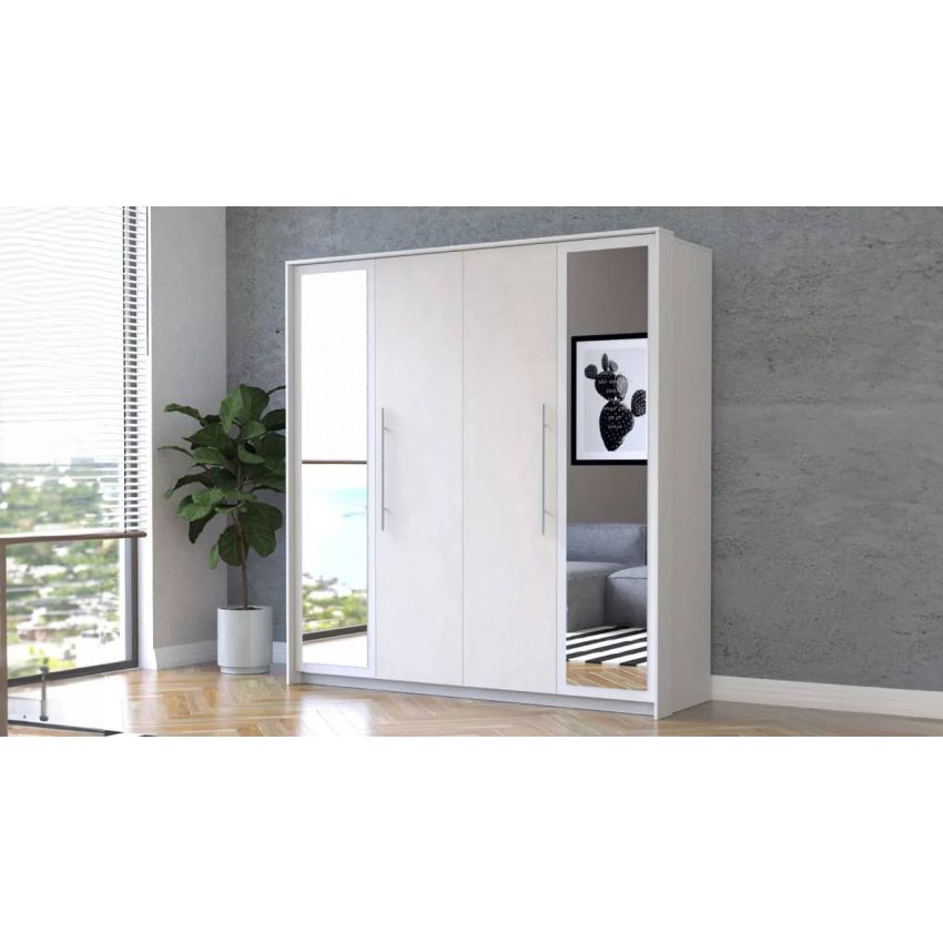 Dressing Anastasia 4d, alb mat/crem, 206x215x64 cm