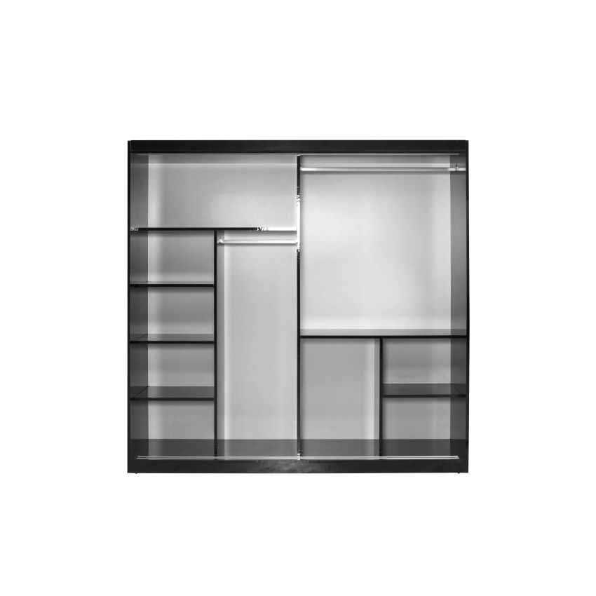 Dressing Hera negru, cu oglinda, 250 cm