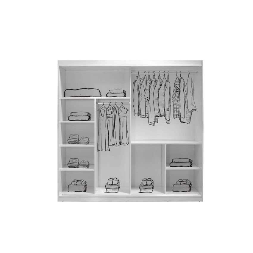 Dressing Hera alb, cu oglinda, 250 cm