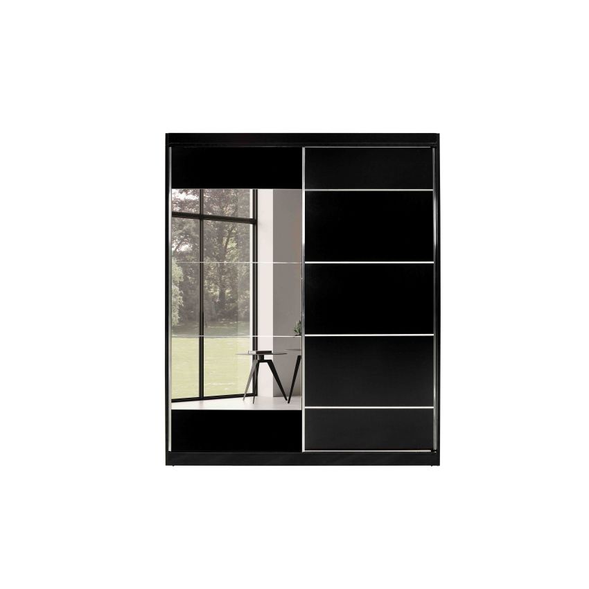 Dressing Hera negru, cu oglinda, 160 cm