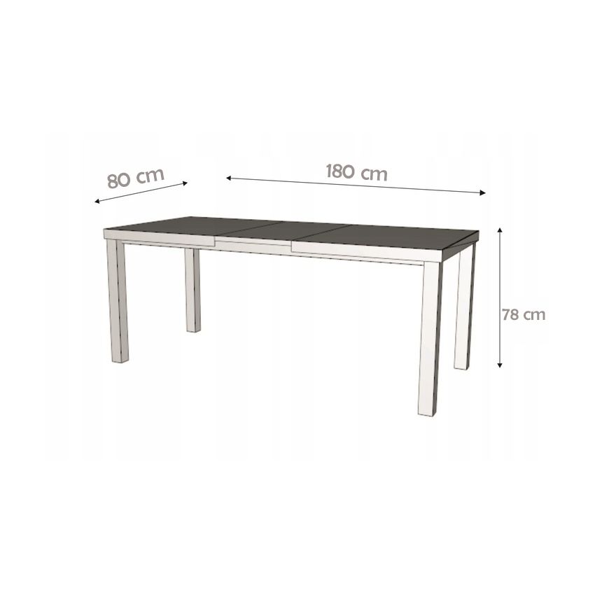 Masa extensibila 140-180x80 cm mb-21 modena1, stirling, lemn masiv de fag si pal