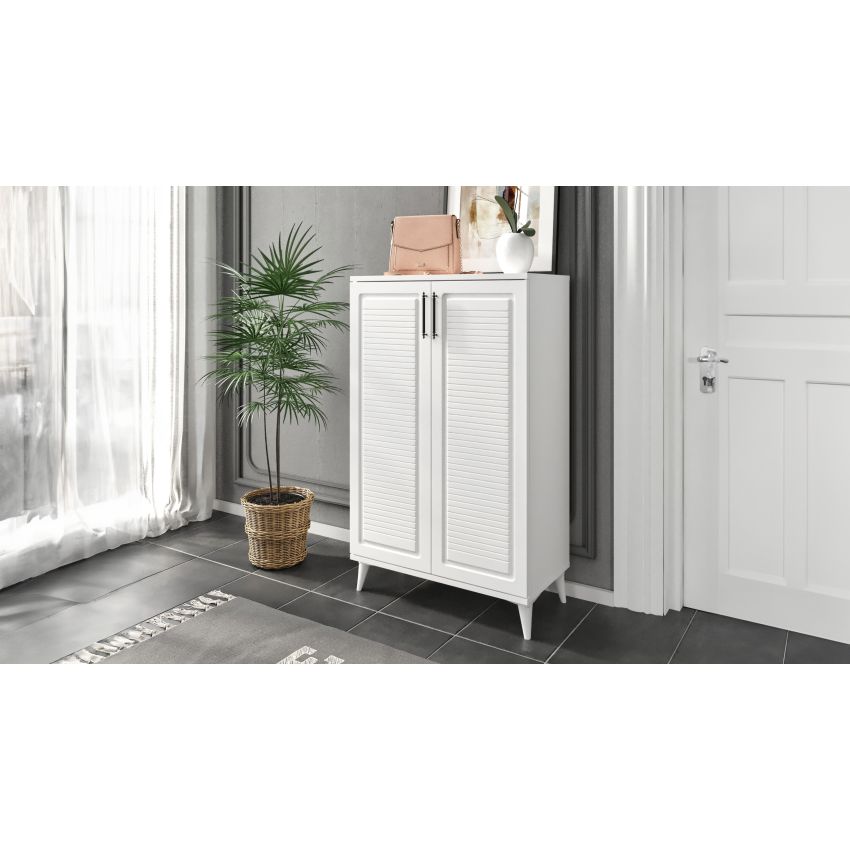 Pantofar Fuga alb, 70x118x36.5 cm, mdf