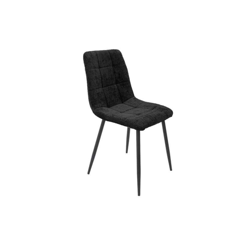 Scaun Bucatarie Tapitat S-208, Stofa, Negru