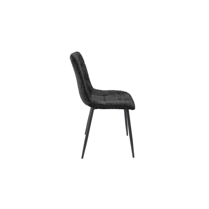 Scaun Bucatarie Tapitat S-208, Stofa, Negru