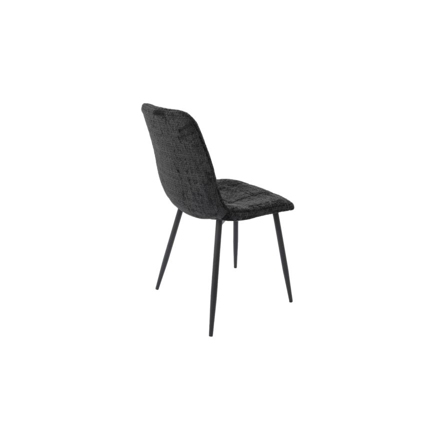 Scaun Bucatarie Tapitat S-208, Stofa, Negru