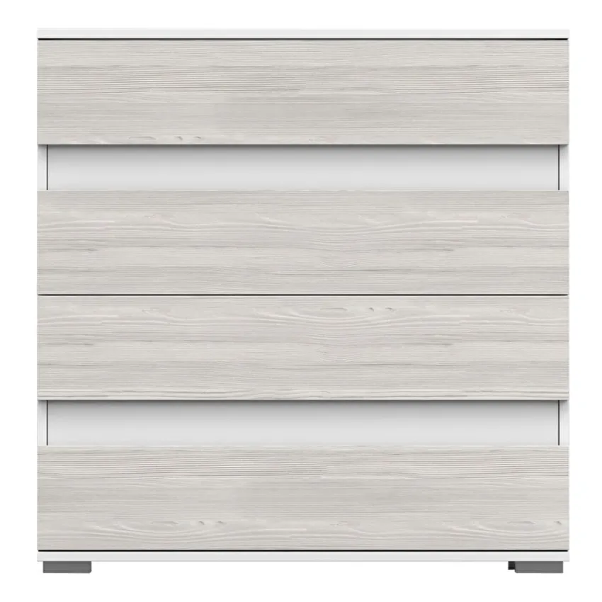 Comoda valentin, gri/alb, 4 sertare, 90x43x90 cm