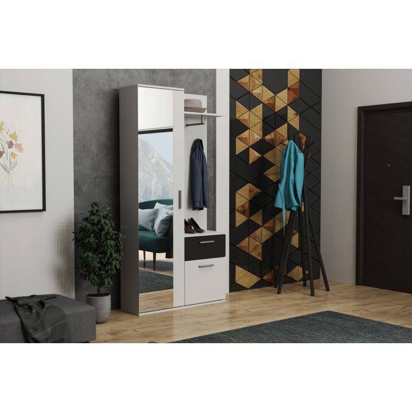 Garderoba Hol Iustin 01 alb/negru