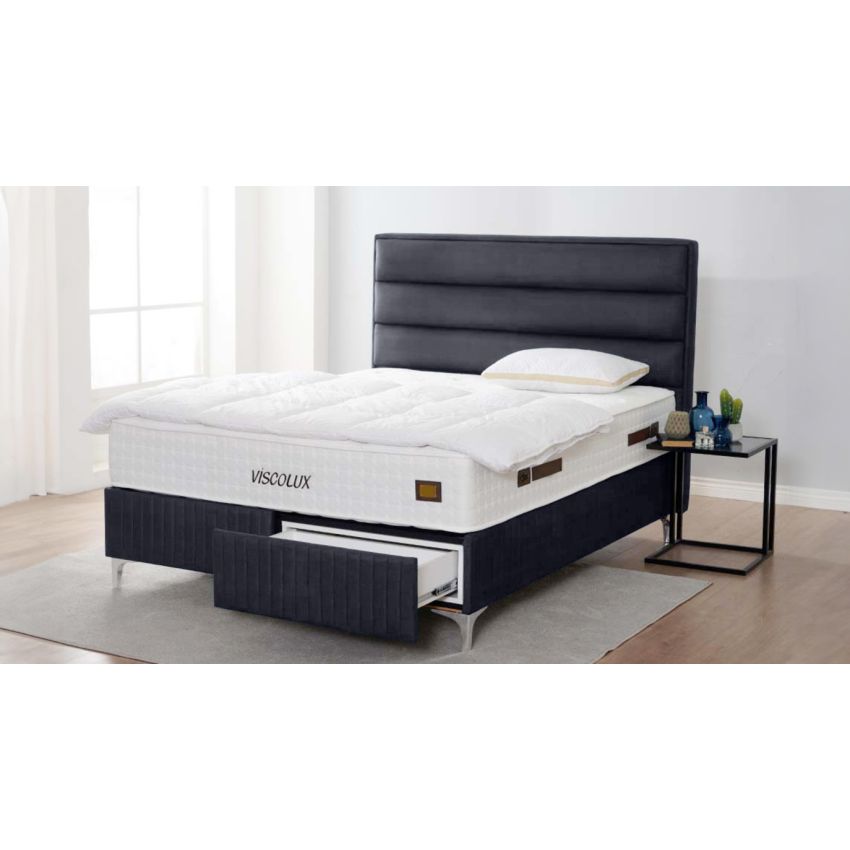Pat Swan 160 x 200 , tapitat, culoare antracit