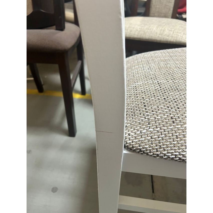 Scaun din lemn masiv de fag tapitat cu stofa s-38 boss10 b2, alb (OUTLET)