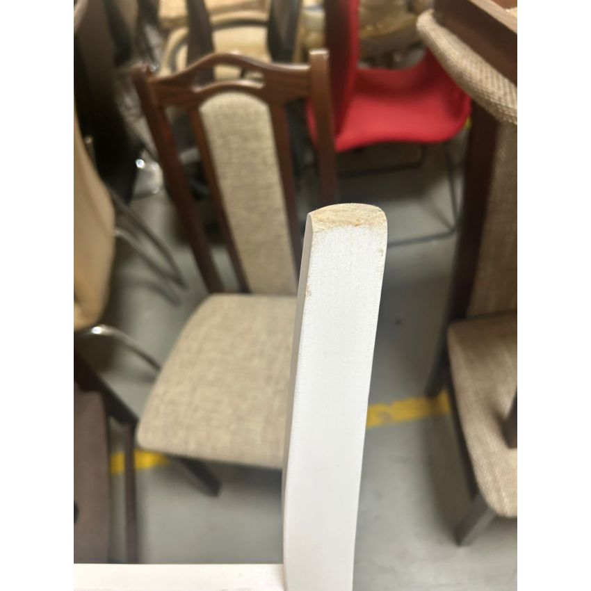 Scaun din lemn masiv de fag tapitat cu stofa s-38 boss10 b2, alb (OUTLET)