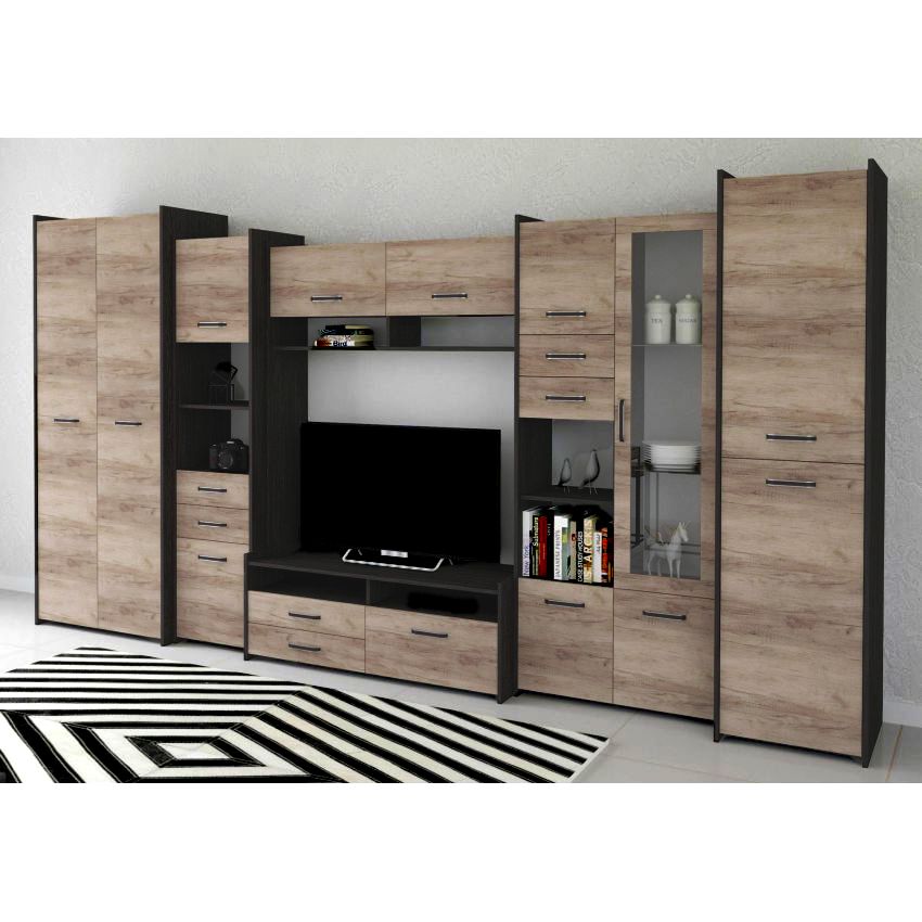 Bibliotecă living Mirabela, 360 cm, Sonoma