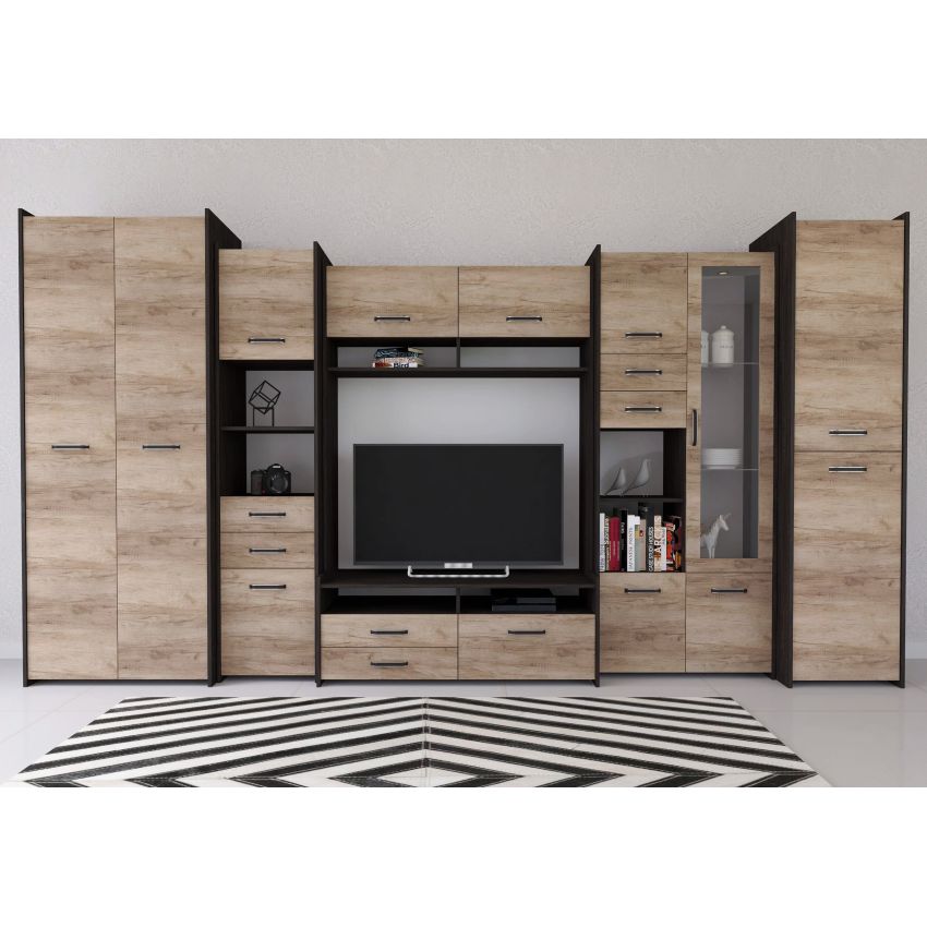 Bibliotecă living Mirabela, 360 cm, Sonoma