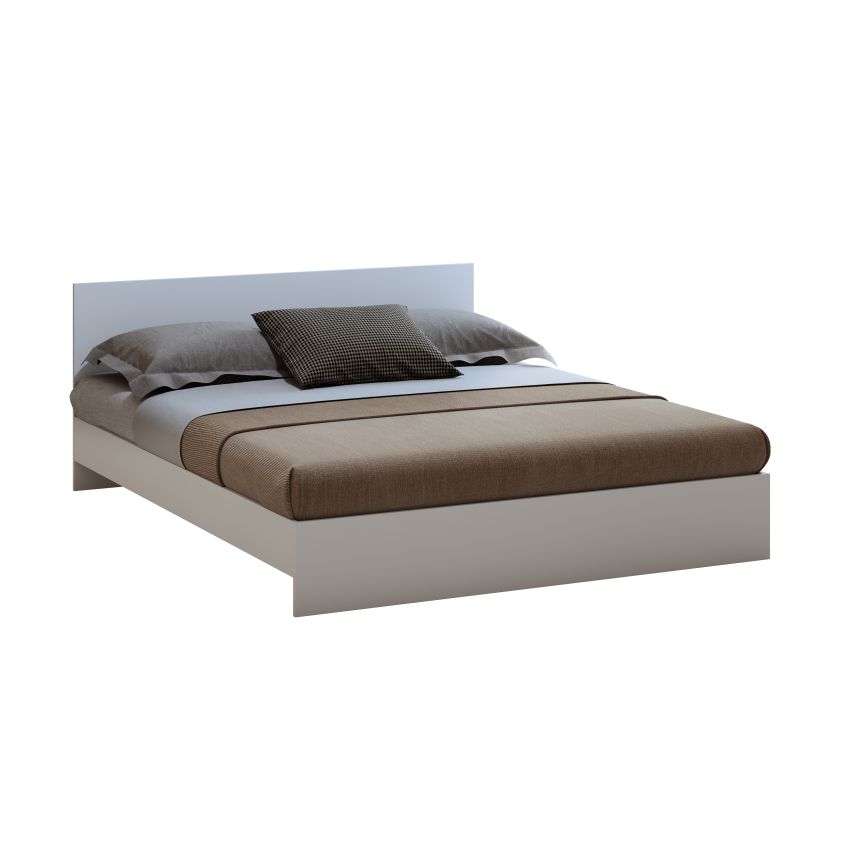 Dormitor Eco alb, dulap 3 usi, pat 160x200 cm, 2 noptiere, comoda