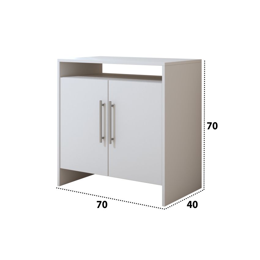 Dormitor Eco alb, dulap 3 usi, pat 160x200 cm, 2 noptiere, comoda